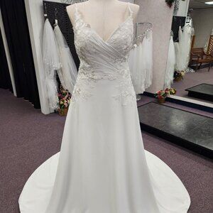 Private Label Bridal Gown Aviva Size 16 Ivory Satin /Lace Wedding Dress